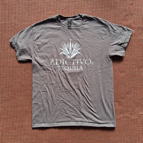 Adictivo Tequila Mens Medium T-Shirt Gray Reposado Promo Graphic - Picture 2 of 6